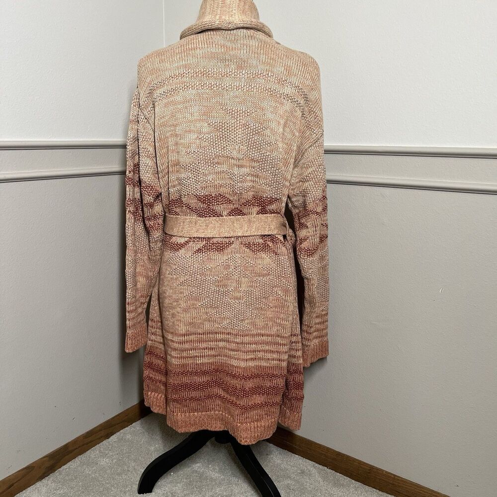 Pendleton Monterey Cardigan Sweater Womens XL Belted Aztec Southwestern Cotton - Picture 8 of 12